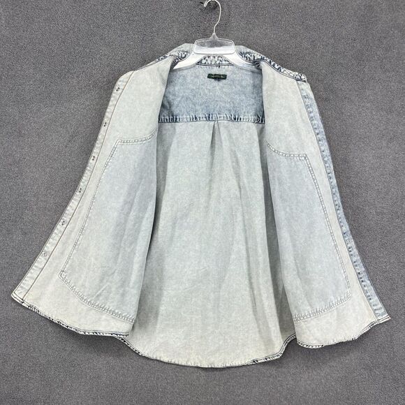 Wild Fable Denim Shirt Womens Large Light Wash Snap Front Shacket 100% Cotton - Picture 3 of 16